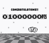 une photo d'Ã©cran de Kirby s Pinball Land sur Nintendo Game Boy